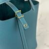 Taiwan Hermes Picotin 18CM Clemence Leather CC75 Blue Jean Gold Hardware