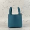 Hermes Bag Price Clemence Leather Picotin 18CM CK75 Blue Jean Silver Hardware