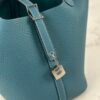 Hermes Bag Price Clemence Leather Picotin 18CM CK75 Blue Jean Silver Hardware