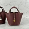 Hong Kong Hermes Picotin 18CM Clemence Leather CC55 Rouge H Gold Hardware