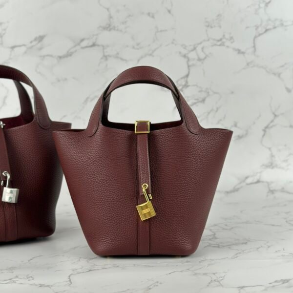 Hong Kong Hermes Picotin 18CM Clemence Leather CC55 Rouge H Gold Hardware
