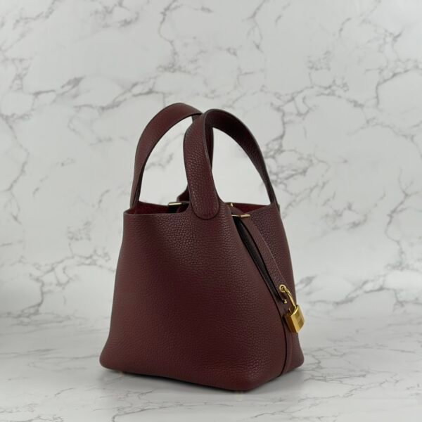 Hong Kong Hermes Picotin 18CM Clemence Leather CC55 Rouge H Gold Hardware