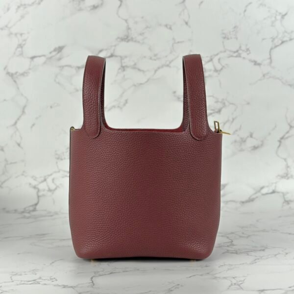 Hong Kong Hermes Picotin 18CM Clemence Leather CC55 Rouge H Gold Hardware