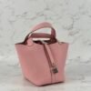 Russia Moscow Hermes Picotin 18CM Clemence Leather 3Q Rose Sakura Silver Hardware