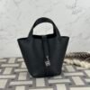 Korea Seoul Hermes CK89 Noir Clemence Leather Picotin 18CM Silver Hardware