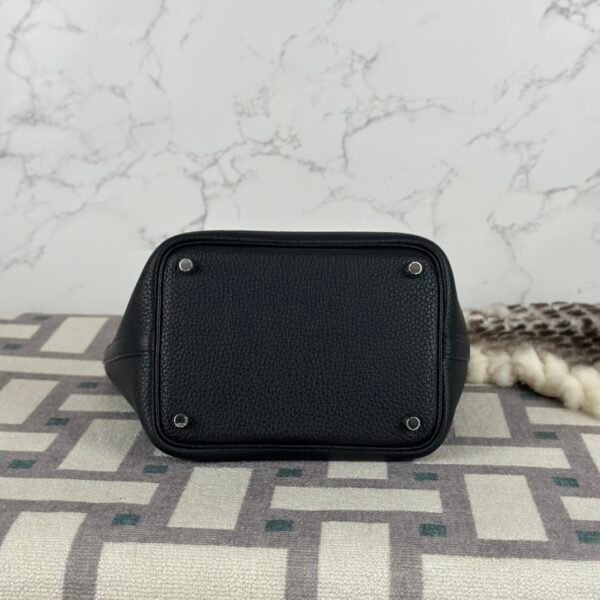 Korea Seoul Hermes CK89 Noir Clemence Leather Picotin 18CM Silver Hardware