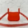 Hermes Mini Lindy 19CM Clemence Leather 9T Fue Orange Silver Hardware
