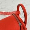 Hermes Mini Lindy 19CM Clemence Leather 9T Fue Orange Silver Hardware