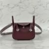 Hermes Swift Leather Mini Lindy 19CM CK57 Bordeaux Silver Hardware