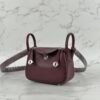 Hermes Swift Leather Mini Lindy 19CM CK57 Bordeaux Silver Hardware