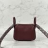 Hermes Swift Leather Mini Lindy 19CM CK57 Bordeaux Silver Hardware