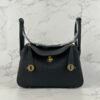 USA New York Hermes Clemence Leather Lindy 26CM CC89 Noir Gold Hardware