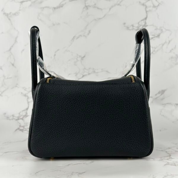 USA New York Hermes Clemence Leather Lindy 26CM CC89 Noir Gold Hardware