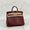 UK London Hermes Epsom Leather Birkin 25CM CC55 Rouge H Gold Hardware