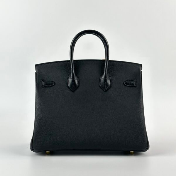 UB Hermes Birkin Touch 25CM Matte Alligator / Togo Leather CC89 Noir Gold Hardware