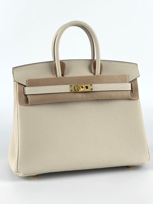 UB Hermes Bag Birkin 25CM Togo Leather CC10 Craie Gold Hardware