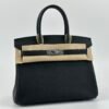 Hermes Bag Images Birkin 30CM Togo Leather CK89 Noir Silver Hardware