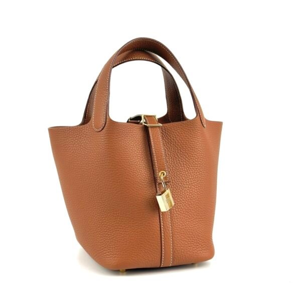 Hermes Bag Price CC37 Gold Clemence Leather Picotin 18CM Gold Hardware