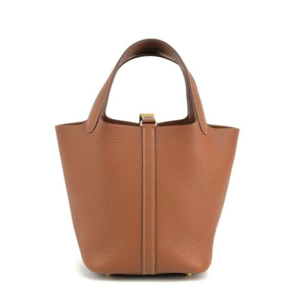 Hermes Bag Price CC37 Gold Clemence Leather Picotin 18CM Gold Hardware