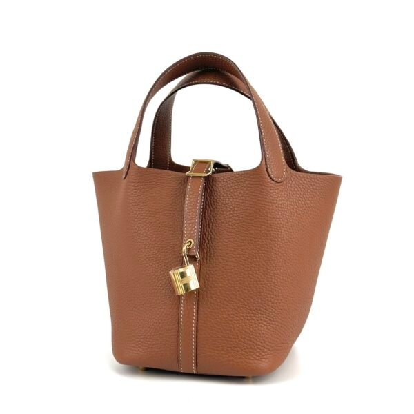 Hermes Bag Price CC37 Gold Clemence Leather Picotin 18CM Gold Hardware