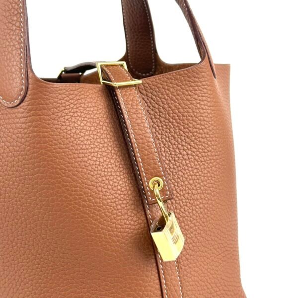 Hermes Bag Price CC37 Gold Clemence Leather Picotin 18CM Gold Hardware