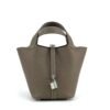Singapore Kuala Lumpur Hermes Picotin 18CM Clemence Leather CK18 Etoupe Silver Hardware