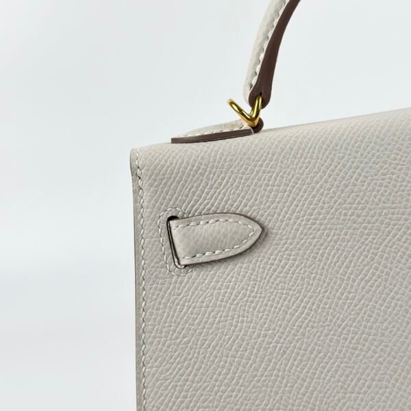 USA Washington Hermes Mini Kelly 19CM Epsom Leather M4 Gris Pale Gold Hardware