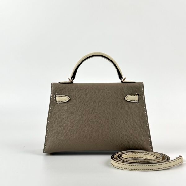 Hong Kong Hermes Epsom Mini Kelly 19CM M8 Gris Asphalt / 10 Craie Rose Gold Hardware
