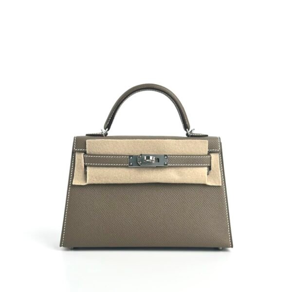 wsxc1725463209183_0-1 Hermes Bag Images Epsom Leather Mini Kelly 19CM CK18 Etoupe Silver Hardware