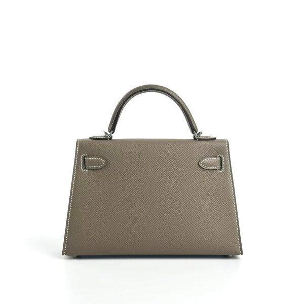 wsxc1725463209183_1 Hermes Bag Images Epsom Leather Mini Kelly 19CM CK18 Etoupe Silver Hardware
