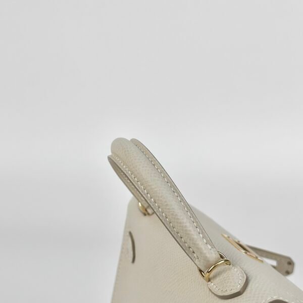 Qatar Doha Hermes Mini Kelly 19CM CC10 Craie Epsom Leather Gold Hardware