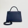 Hermes Bag Price Mini Kelly 19CM Epsom Leather CK73 Blue Saphir Silver Hardware