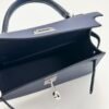 Hermes Bag Price Mini Kelly 19CM Epsom Leather CK73 Blue Saphir Silver Hardware