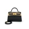Saudi Arabia Riyadh Hermes Epsom Leather CC89 Noir Mini Kelly 19CM Gold Hardware