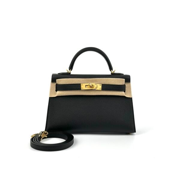 wsxc1726074101310_0 Saudi Arabia Riyadh Hermes Epsom Leather CC89 Noir Mini Kelly 19CM Gold Hardware