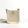 Hermes Bag Images Mini Evelyne 18CM Clemence Leather I2 Nata Silver Hardware