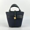 UK London Hermes Picotin Cargo 18CM 76 Blue Marine Canvas & Swift Gold Hardware
