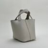 Hermes Bag Images Clemence Leather Picotin 18CM CC80 Gris Pearl Gold Hardware