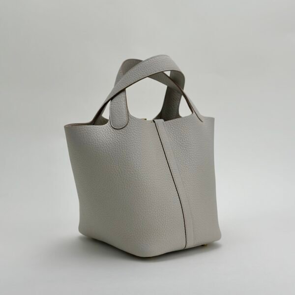 wsxc1727101785194_2 Hermes Bag Images Clemence Leather Picotin 18CM CC80 Gris Pearl Gold Hardware
