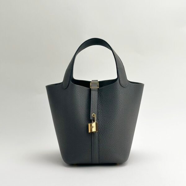 wsxc1727101787038_0-1 USA Los Angeles Hermes 0LGris Meyer Clemence Leather Picotin 18CM Gold Hardware