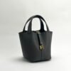 USA Los Angeles Hermes 0LGris Meyer Clemence Leather Picotin 18CM Gold Hardware