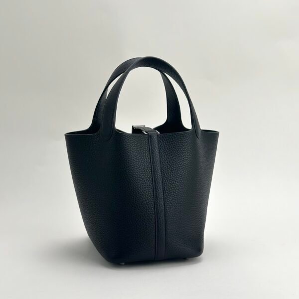 Canada Toronto Hermes CK89 Noir Clemence Leather Picotin 18CM Silver Hardware