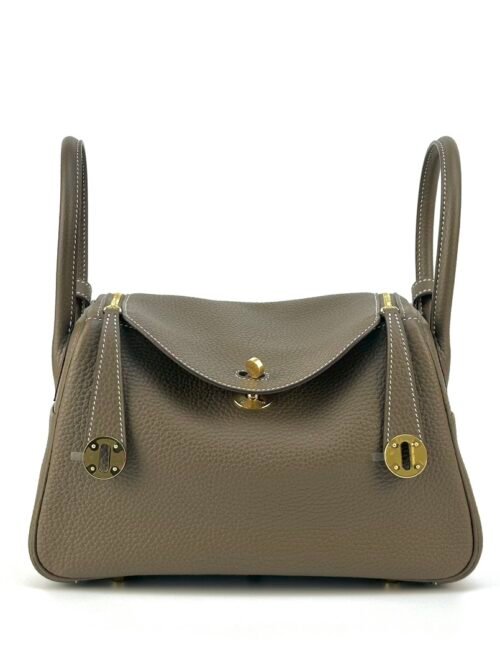 Canada Ottawa Hermes Lindy 26CM Clemence Leather CC18 Etoupe Gold Hardware
