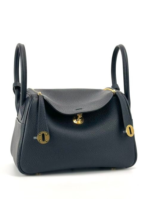Hermes Bag Price Clemence Leather 2Z Blue Nuit Lindy 26CM Gold Hardware