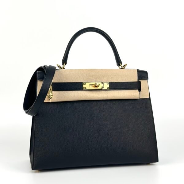 Hermes Bag Images Kelly 28CM Sellier Epsom Leather 89 Noir Gold Hardware