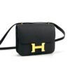 Hermes Bag Images Epsom Leather Constance 18CM CC89 Noir Gold Hardware