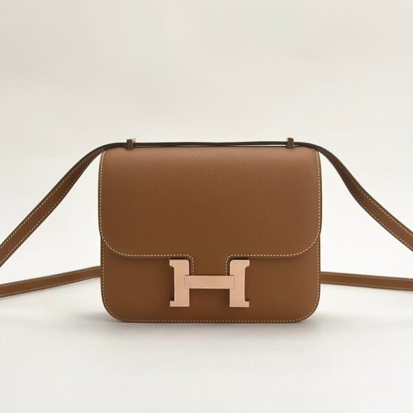 wsxc1727278682731_0-1 Hermes Bag Price Constance 18CM CC37 Gold Epsom Leather Rose Gold Hardware