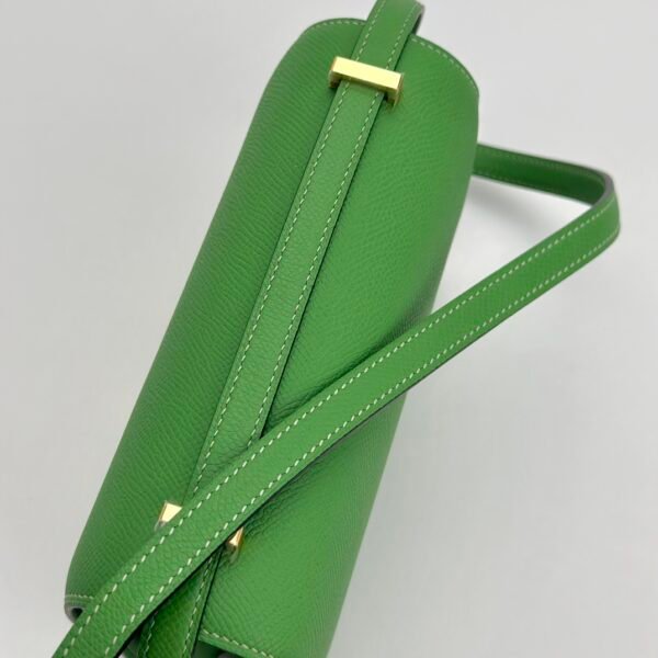 USA New York Hermes Constance 18CM Epsom Y8 Vert Yucca Gold Hardware