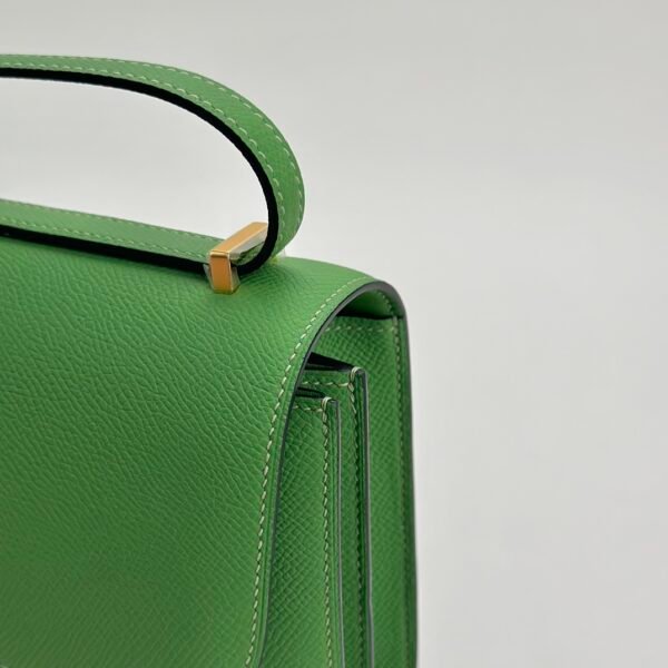 USA New York Hermes Constance 18CM Epsom Y8 Vert Yucca Gold Hardware