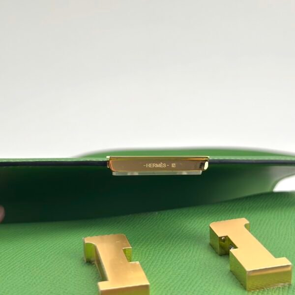 USA New York Hermes Constance 18CM Epsom Y8 Vert Yucca Gold Hardware